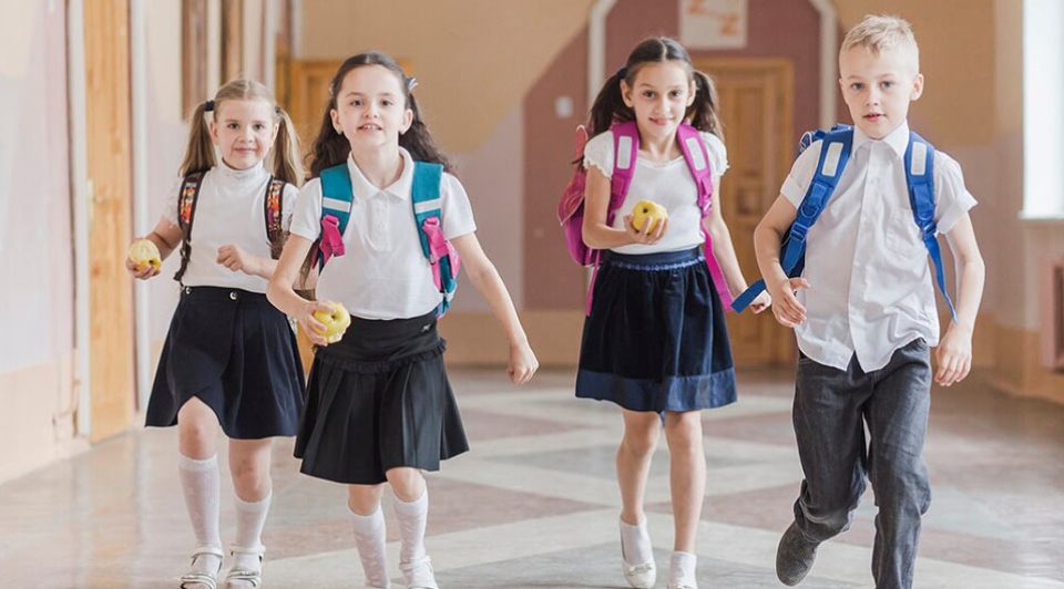 Children going to school